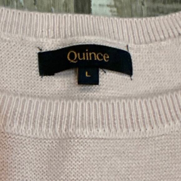 Quince Lightweight Organic Cotton Cashmere Link-Stitch Dolman Sweater Pink Large - Picture 4 of 7